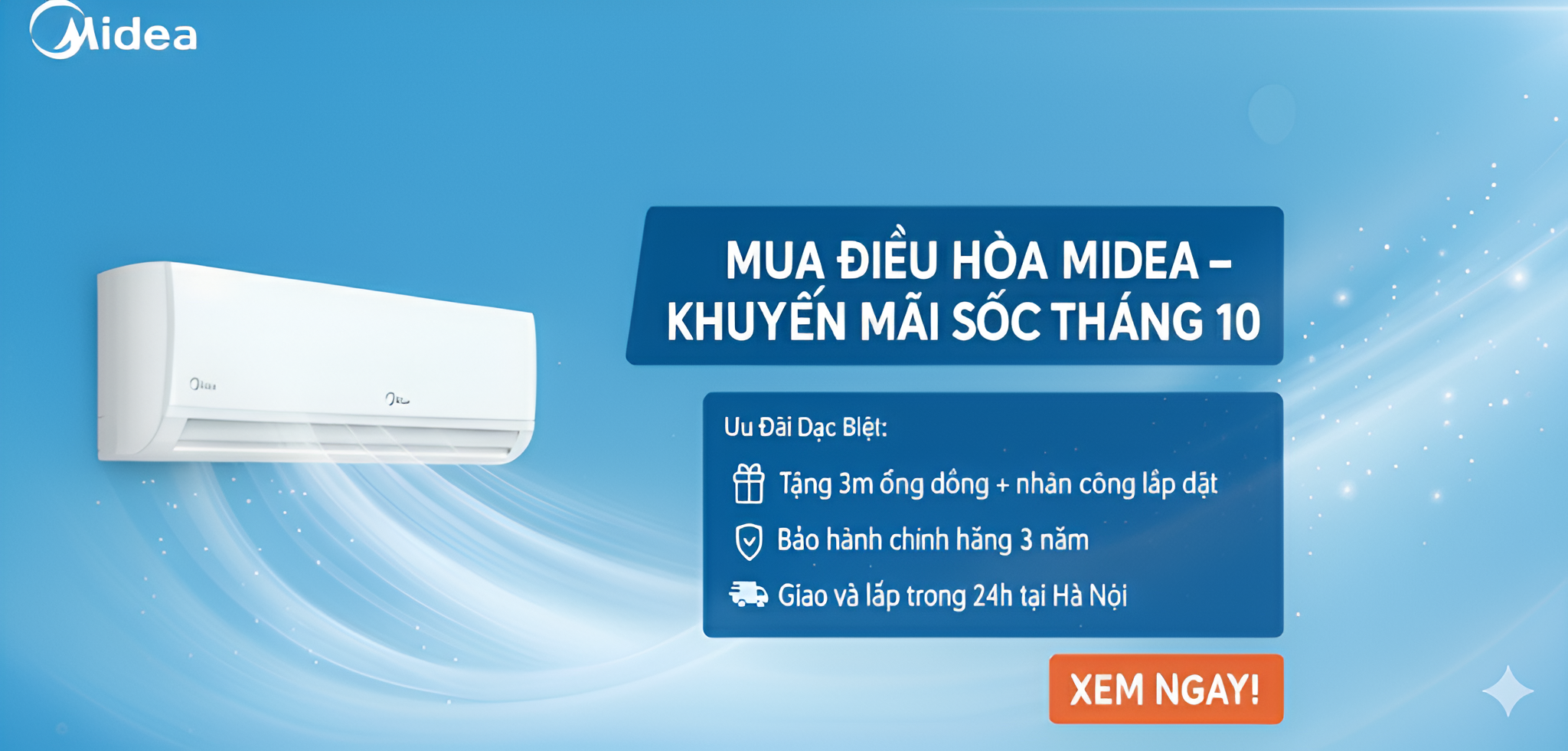 Mua điều hòa Midea – Khuyến mãi sốc tháng 10